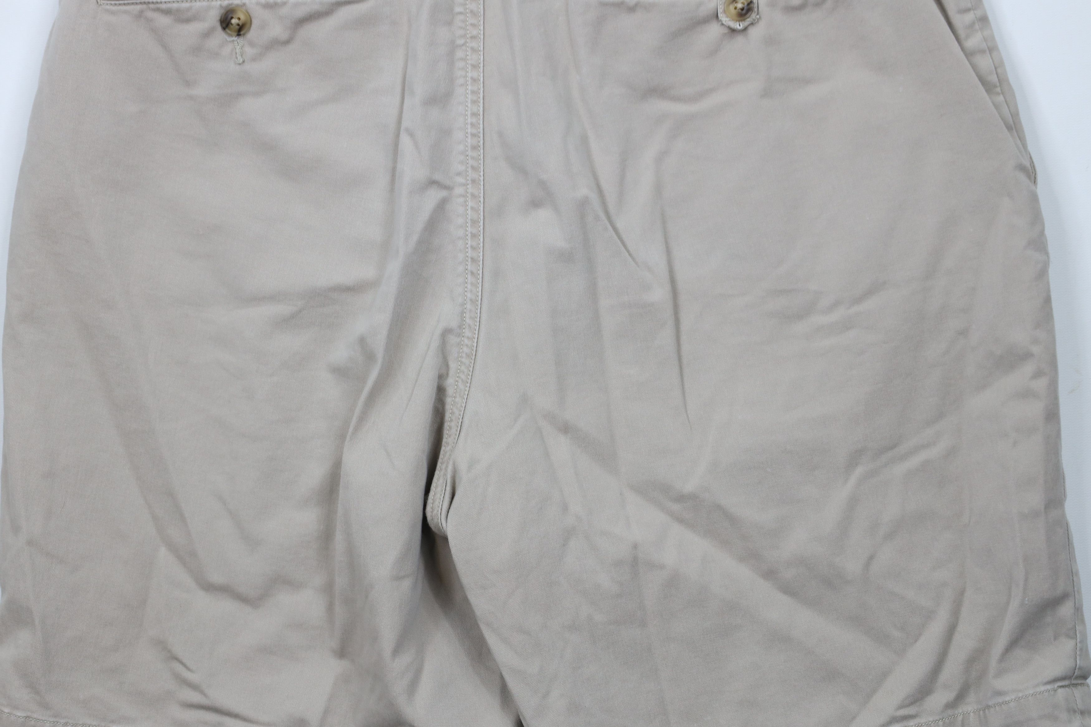 Ralph Lauren × Vintage Vintage Ralph Lauren Above Knee Stretch Chino Shorts Beige Size US 35 - 7 Thumbnail