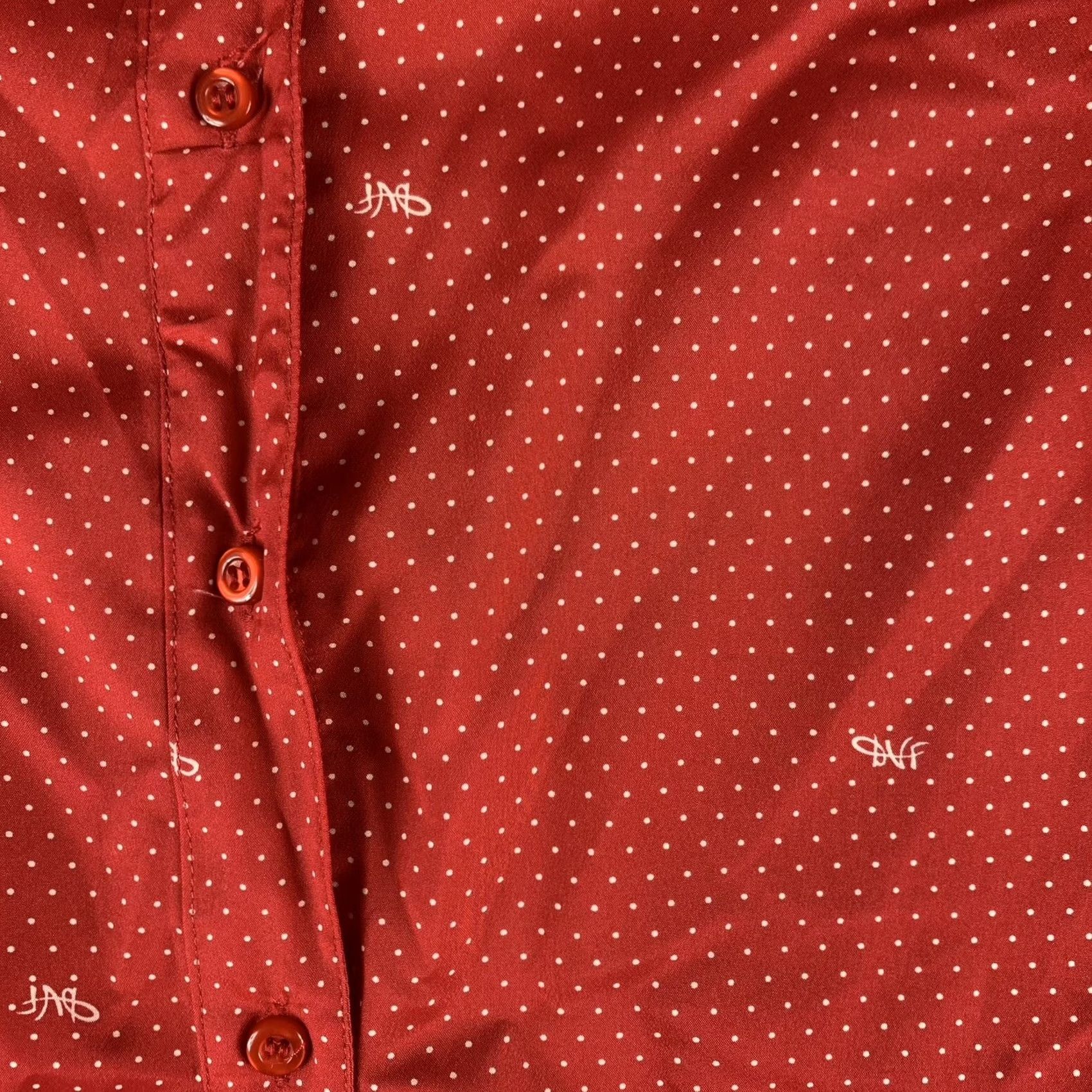 Diane von Furstenberg Diane von Furstenberg Shirt WOMENS SIZE 8 RED COLLAR POLKA DOT BUTTON UP Size M / US 6-8 / IT 42-44 - 4 Thumbnail