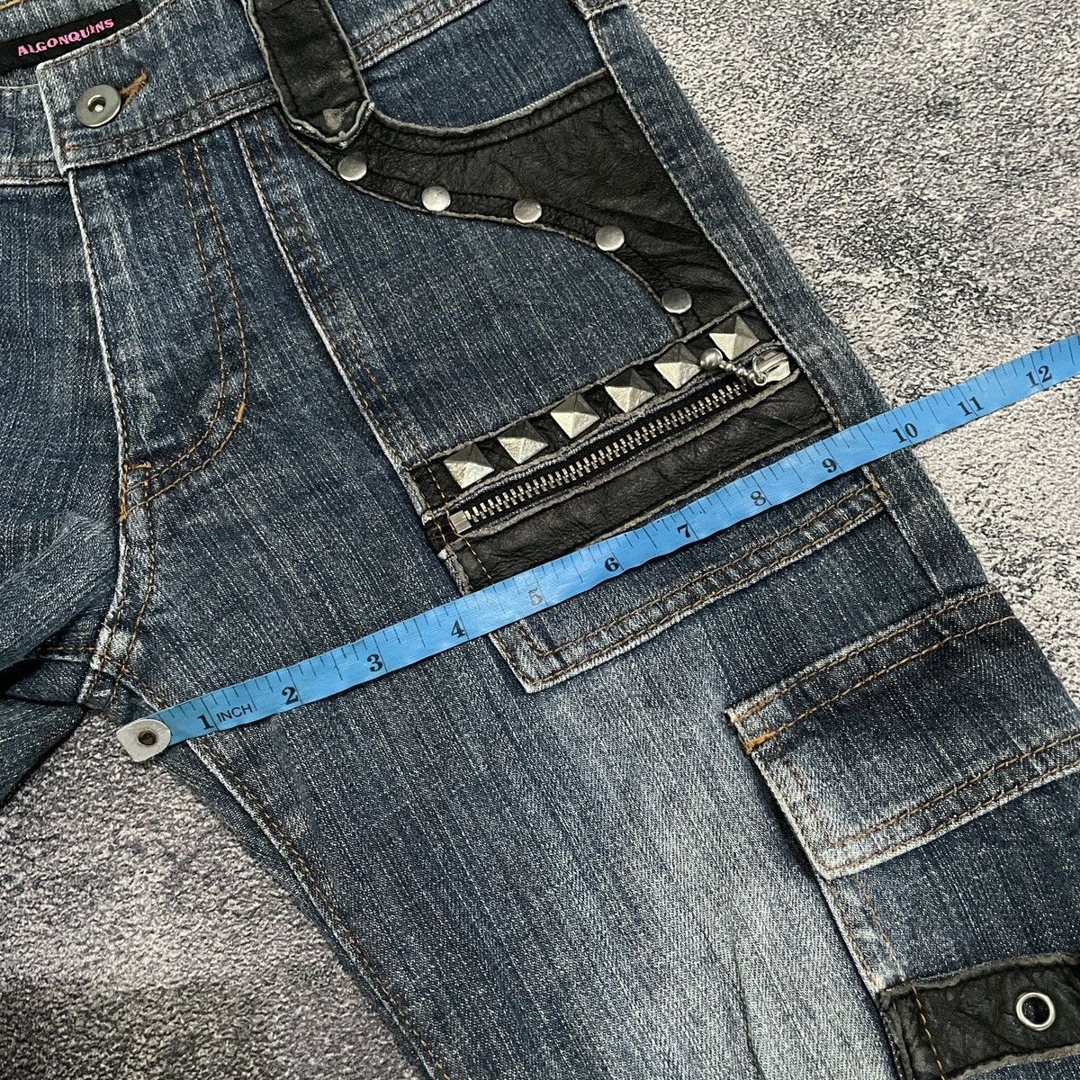 Flared Algonquins bondage punk studded denim pants