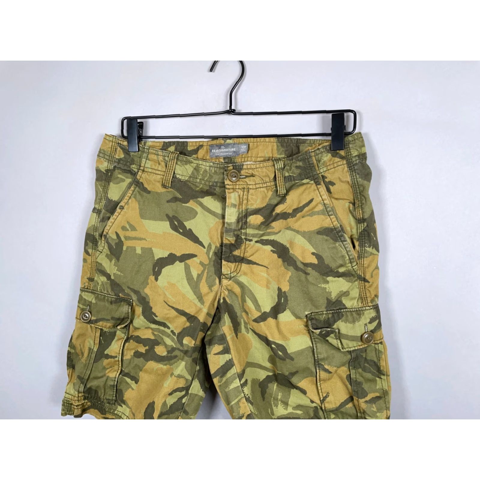 Vintage VINTAGE L.L. Bean Cargo Shorts Men's 30 x 9 Green Camo Cotton Slim Fit Casual Outdoor Size US 30 / EU 46 - 4 Thumbnail