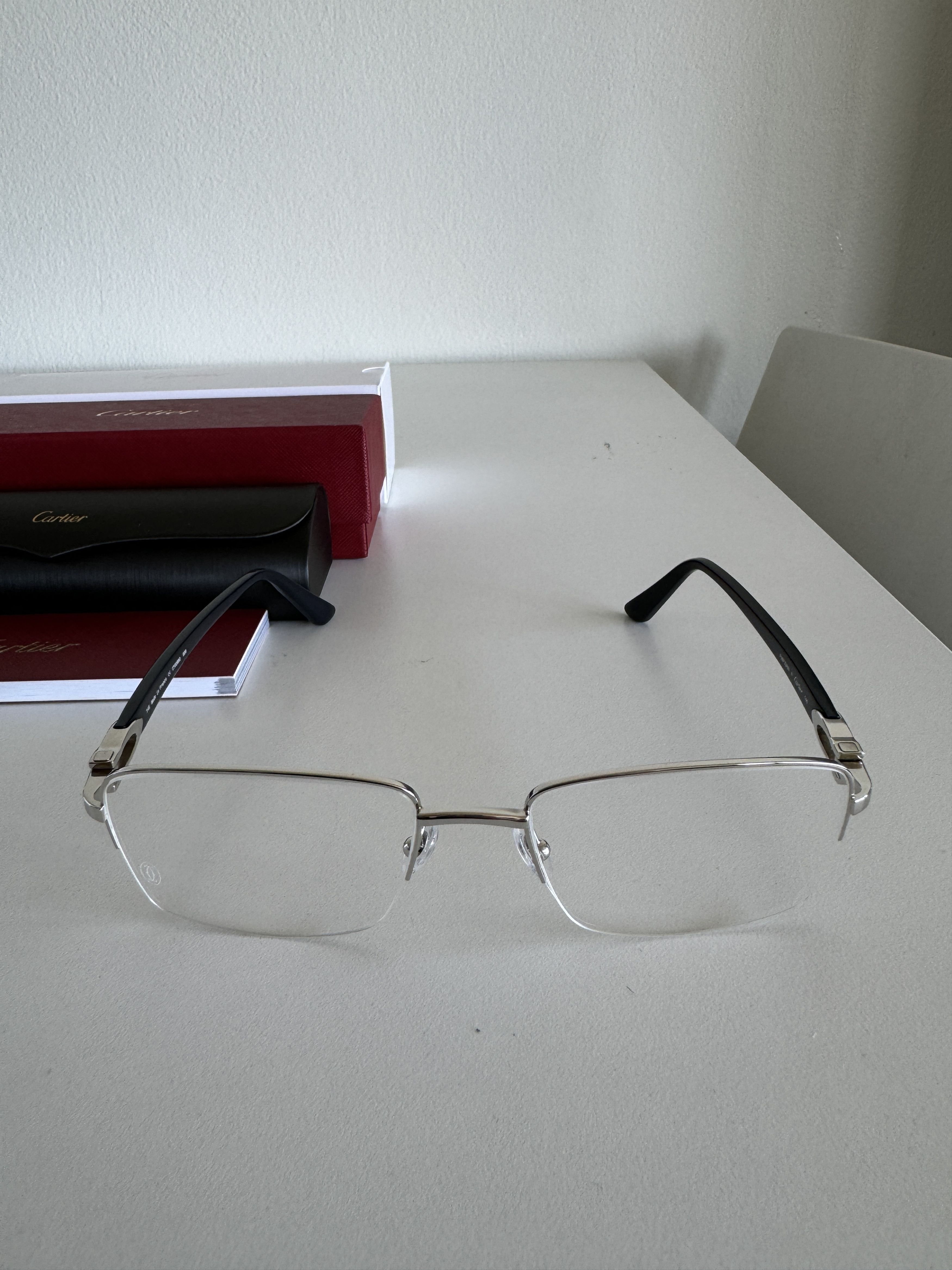 image of Cartier Eyewear Optical Eyeglasses Glasses Frame Ct0288O 008 Silver, Men's
