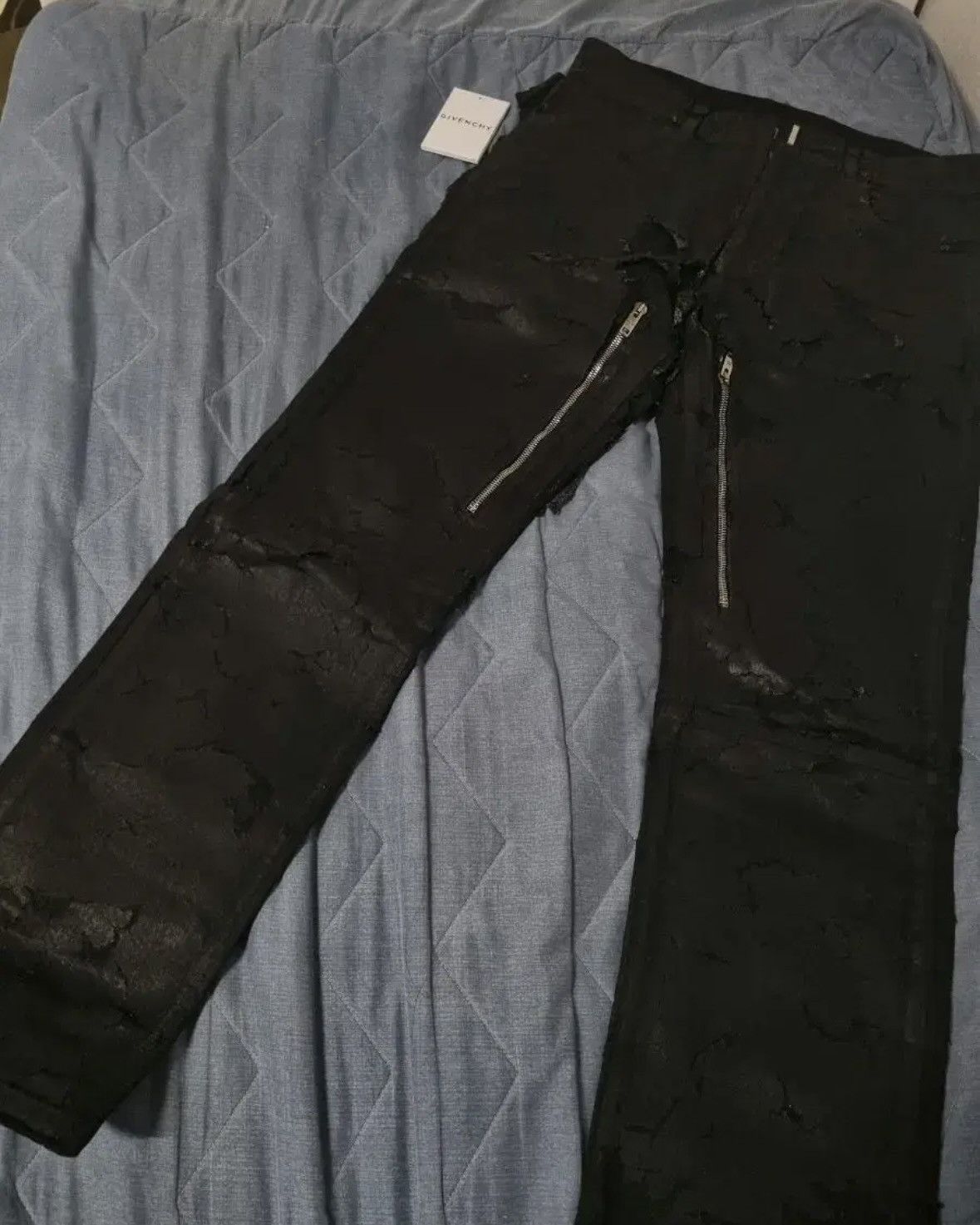 Givenchy Givenchy Zip-detailed Painted Crackled Denim Jeans Size US 32 / EU 48 - 4 Thumbnail