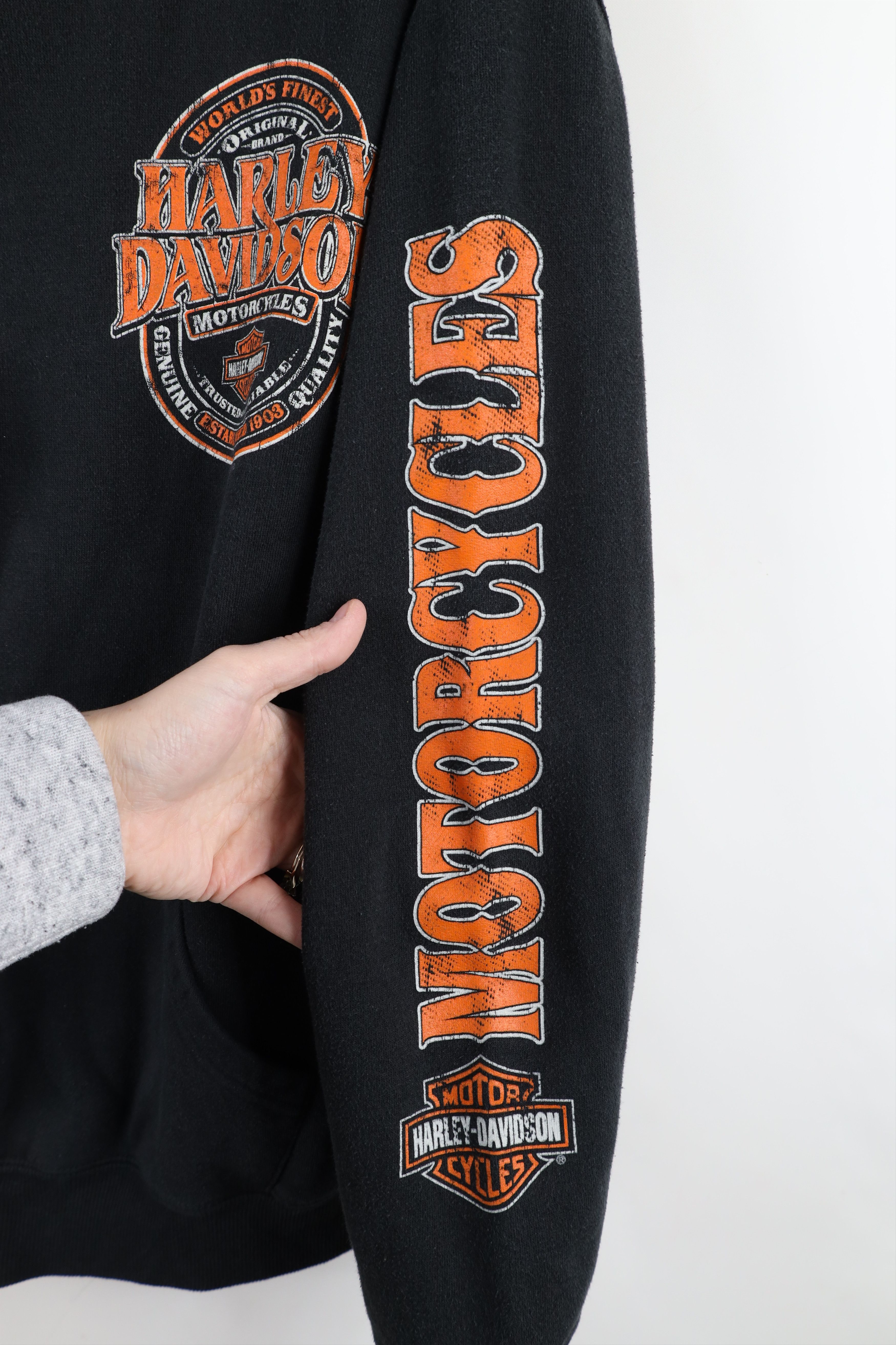 Harley Davidson Vintage Y2K Harley Davidson Spell Out Full Zip Hoodie Size US L / EU 52-54 / 3 - 9 Thumbnail