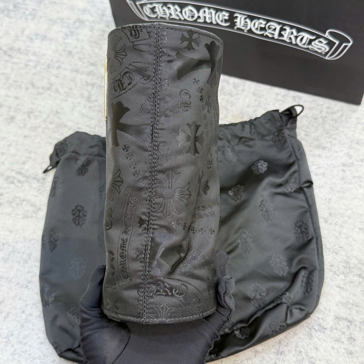 Chrome Hearts Grinds Motif Nylon bag black