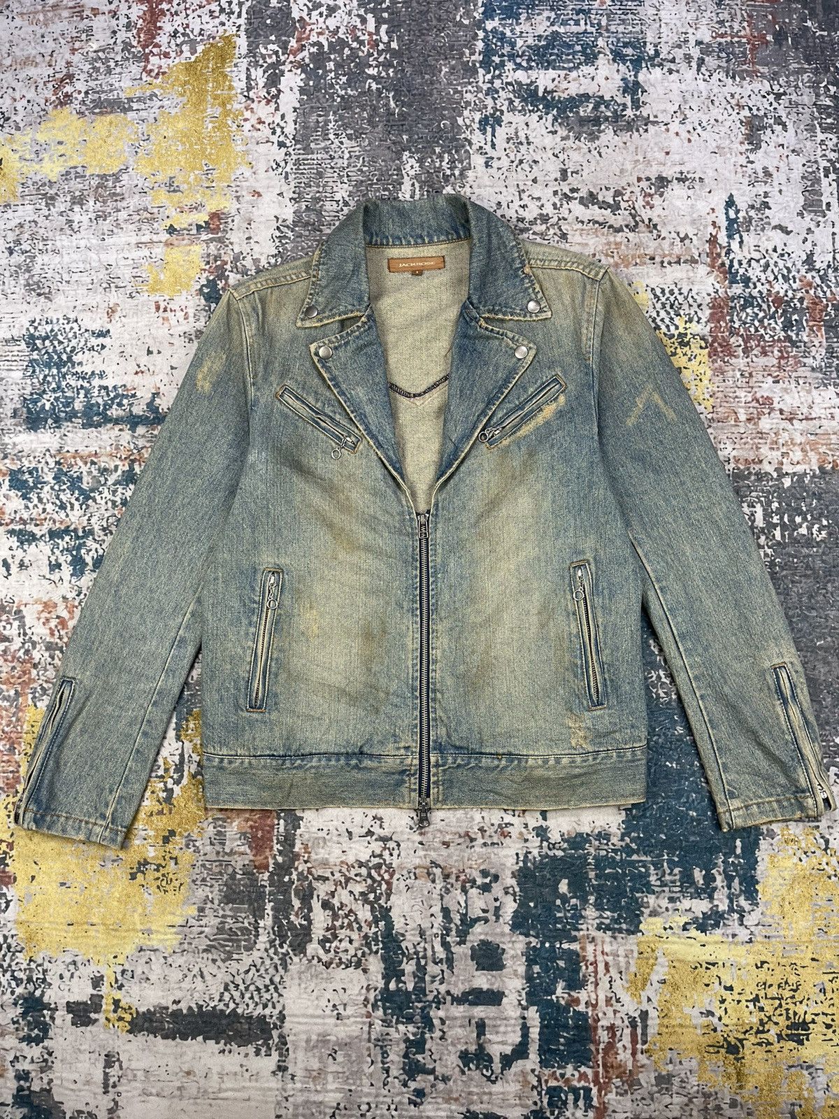 JACKROSE Jackrose Distressed Denim Biker Jackets Size US S / EU 44-46 / 1 - 7 Thumbnail