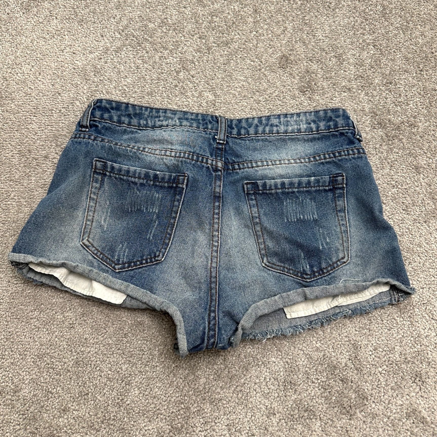 Forever 21 Forever 21 Lace Denim Shorts Womens 26 Blue High Rise Casual Beach 30x2" Size 26" / US 2 / IT 38 - 2 Thumbnail