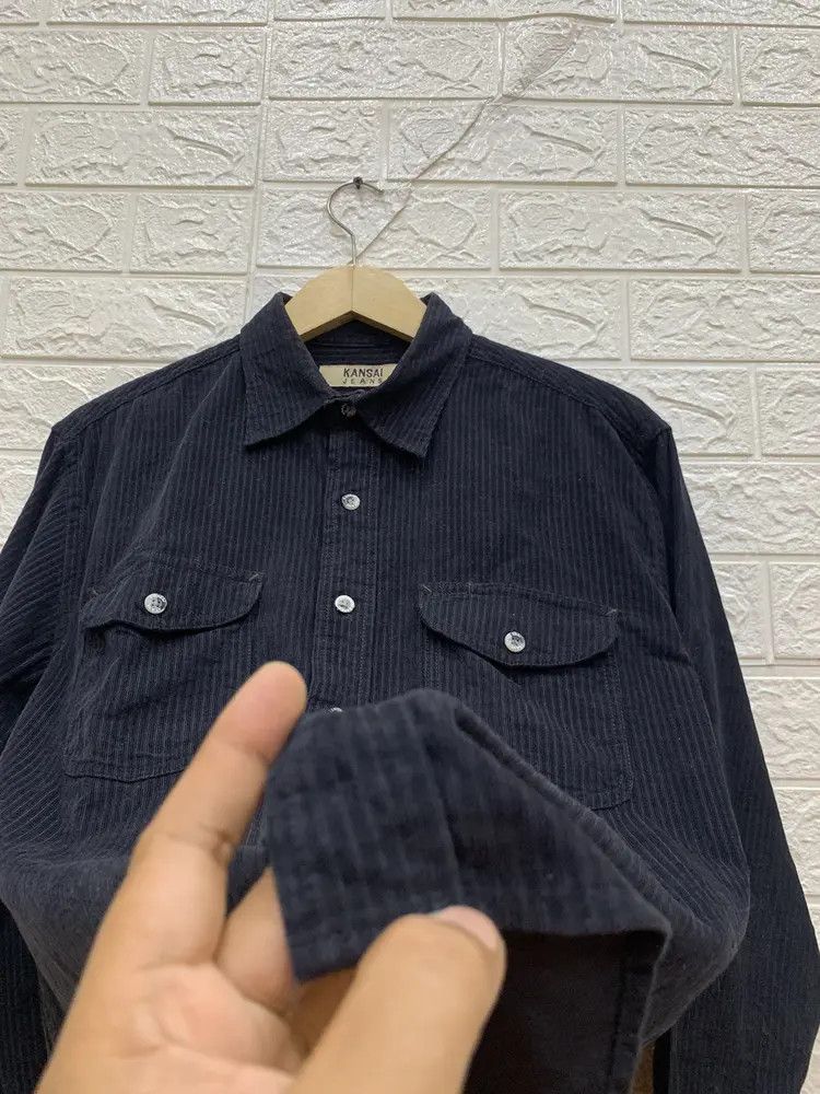 Kansai Yamamoto Vintage kansai jeans double pocket black corduroy shirt Size US M / EU 48-50 / 2 - 4 Thumbnail