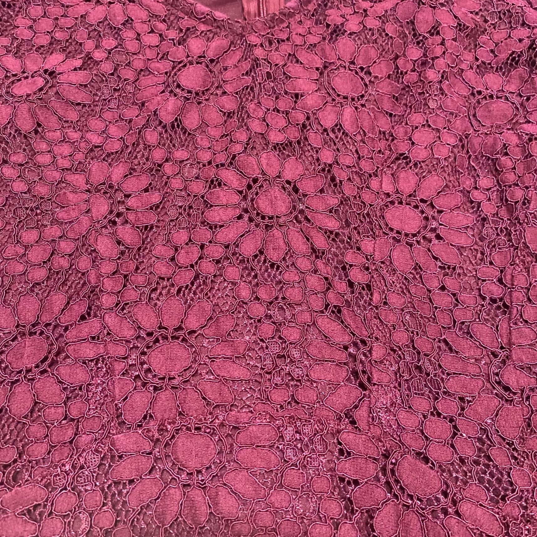 Vintage American Rag Cie Dress Womens Large Burgundy Lace Bell Sleeve Fit & Flare Short Dress L Size L / US 10 / IT 46 - 6 Thumbnail
