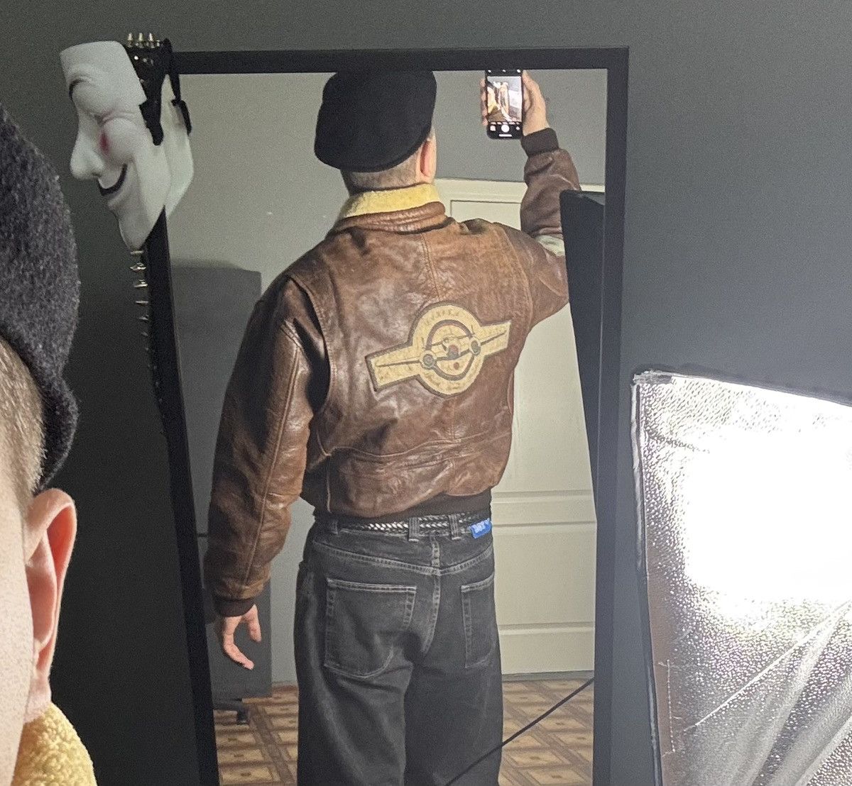 Vintage Avirex style leather bomber jacket Size US L / EU 52-54 / 3 - 2 Thumbnail
