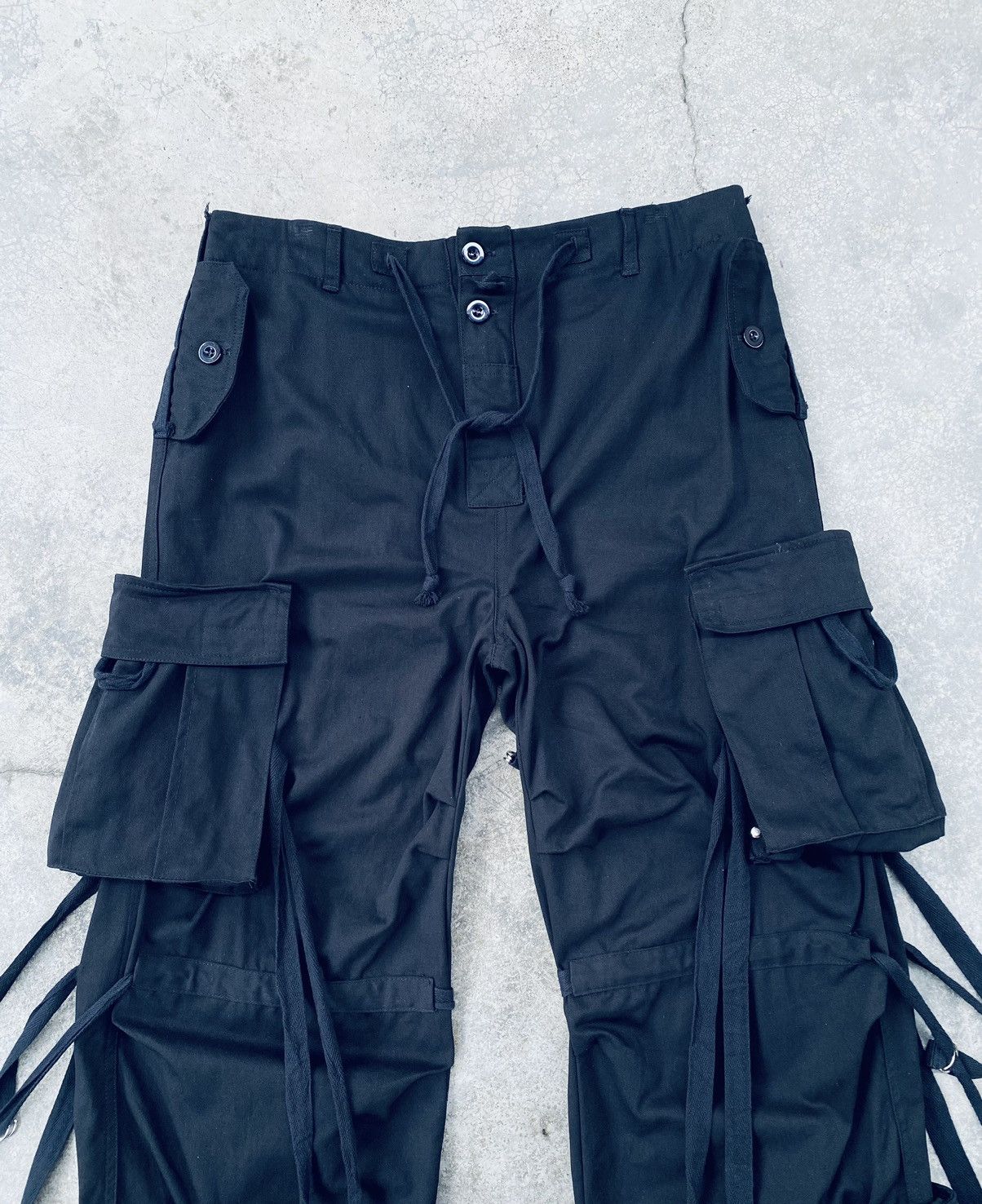 Japanese Brand Vintage Black Barcara Bondage Cargo Pants Size US 34 / EU 50 - 3 Thumbnail
