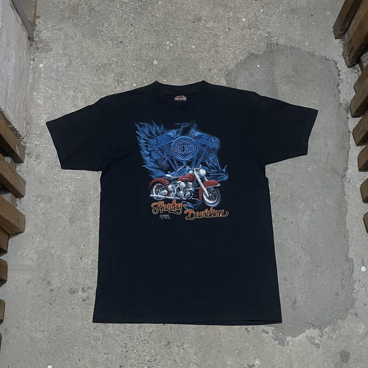 Harley Davidson × Vintage Vintage Harley davidson 3d emblem 1991 t-shirt Size US L / EU 52-54 / 3 - 1 Thumbnail