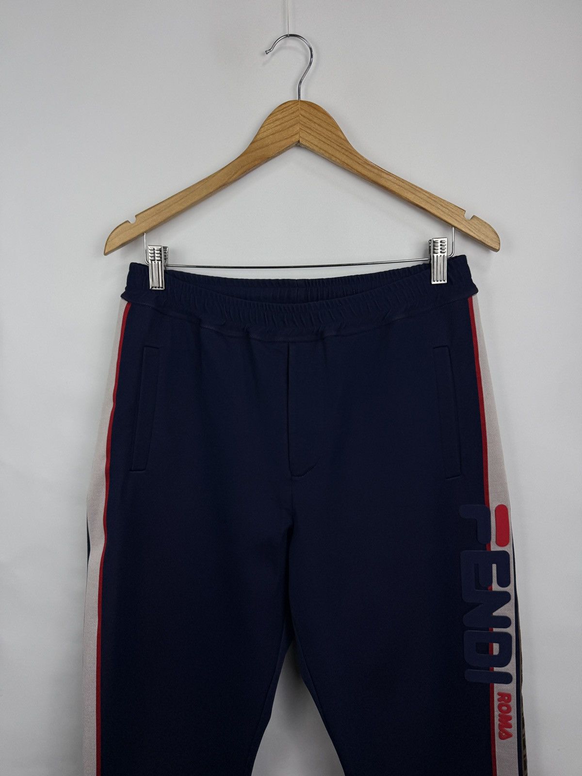 Fendi 🇮🇹 Fendi Fila FF Monogram Stripe Track Pants Made in Italy Size US 32 / EU 48 - 4 Thumbnail