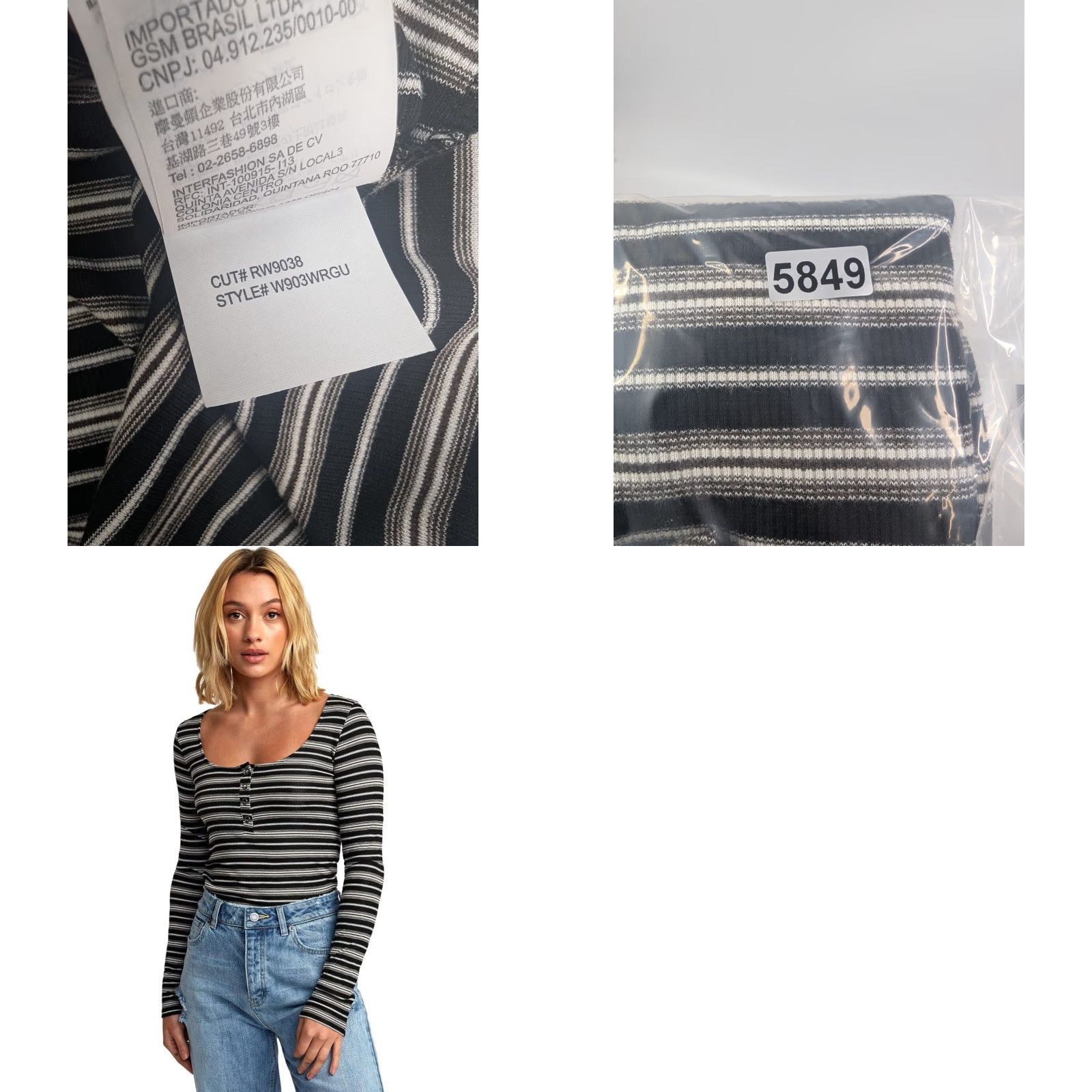 RVCA RVCA Women's Guarded Long Sleeve Henley Shirt L/12 Retro Skate School Size M / US 6-8 / IT 42-44 - 8 Thumbnail