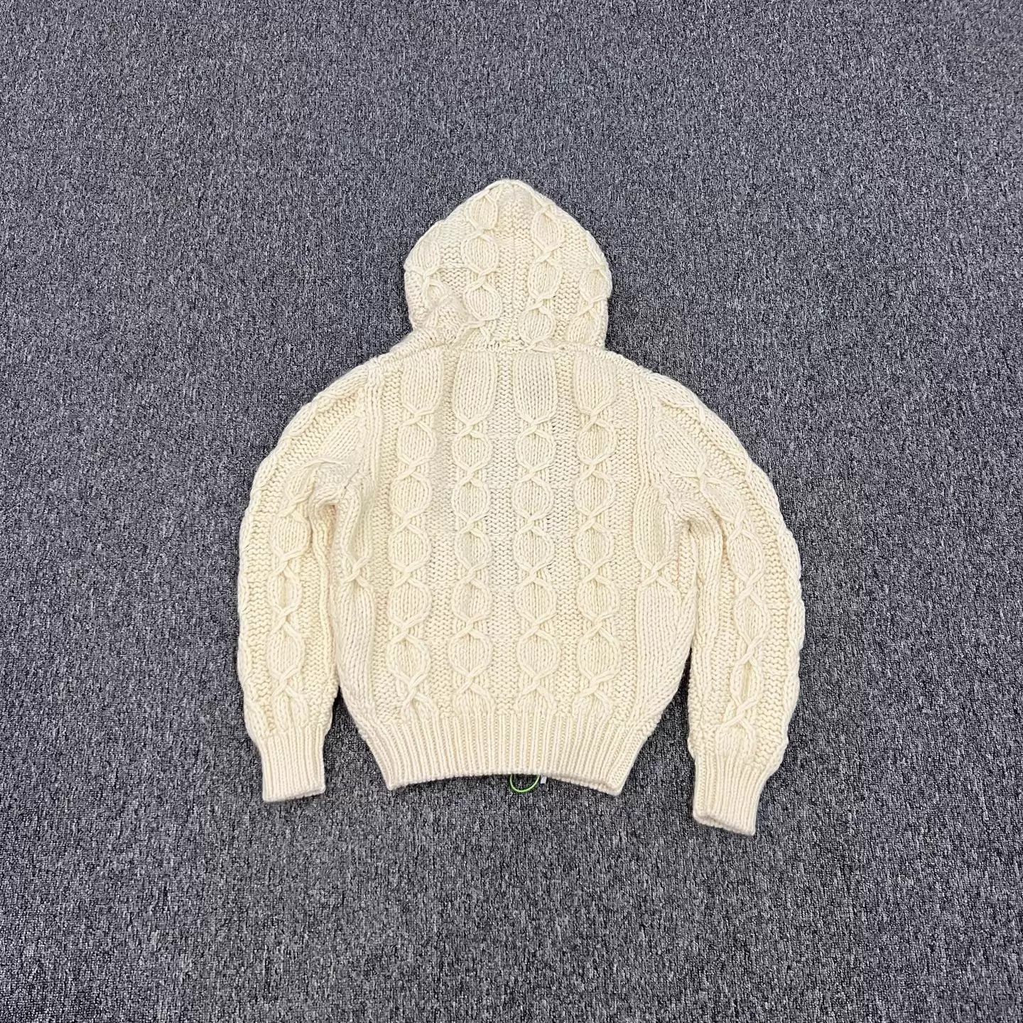 Yves Saint Laurent YSL Ivory Chunky Cable Knit Hooded Cardigan S NWT Size S / US 4 / IT 40 - 2 Thumbnail