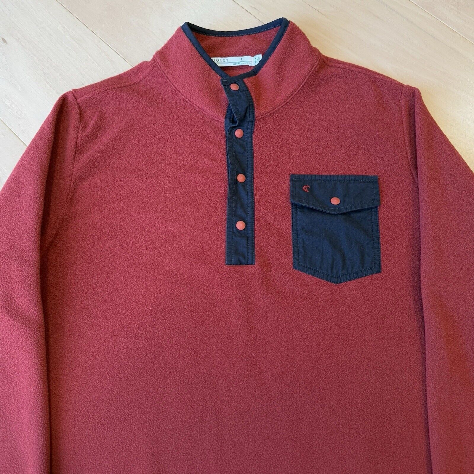 Criquet Criquet Snap Pullover Large Red Fleece Pullover Outerwear Size US L / EU 52-54 / 3 - 3 Thumbnail