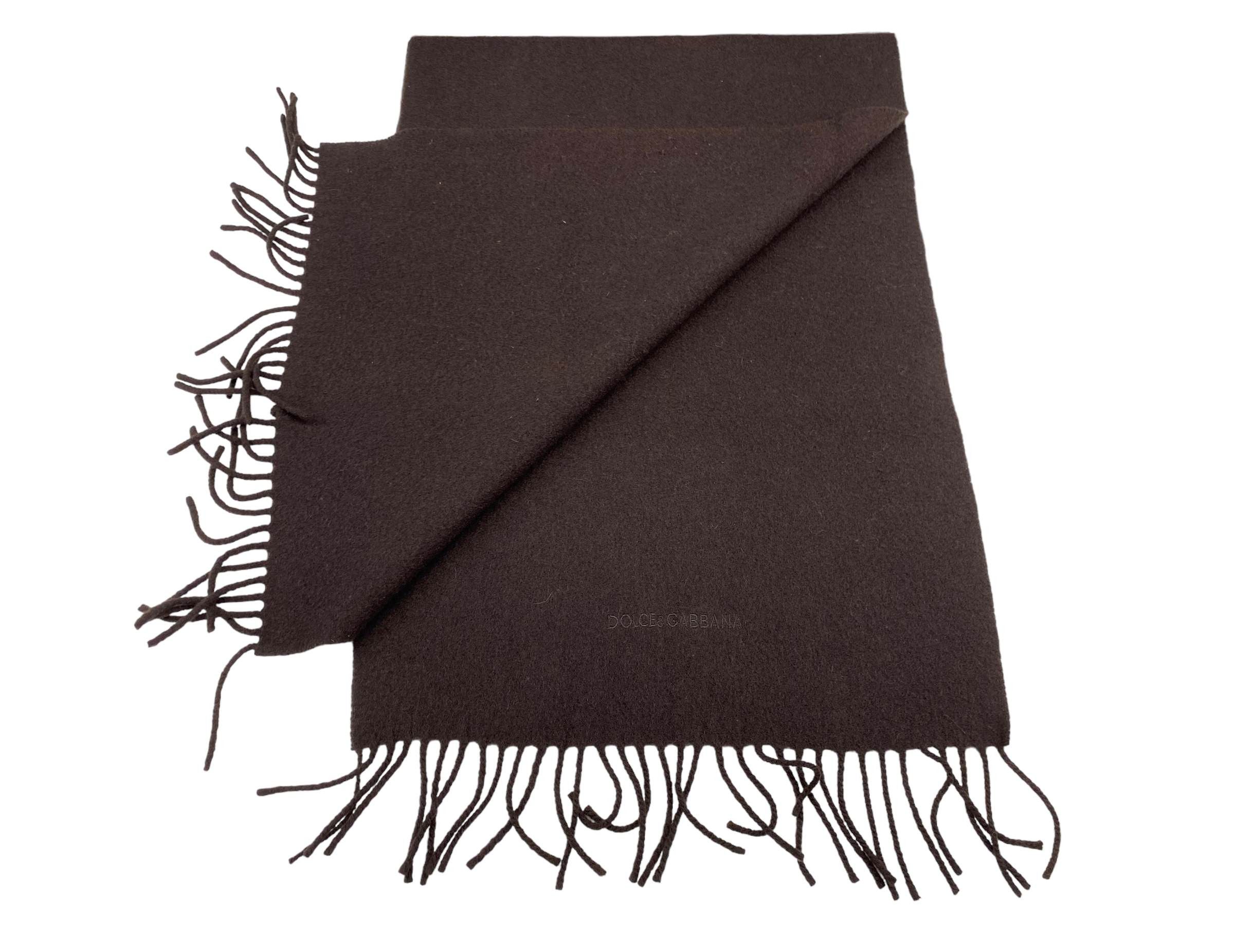 Dolce & Gabbana × Vintage Dolce&Gabbana Vintage Lambswool Scarf Dark Brown Winter Size ONE SIZE - 6 Thumbnail