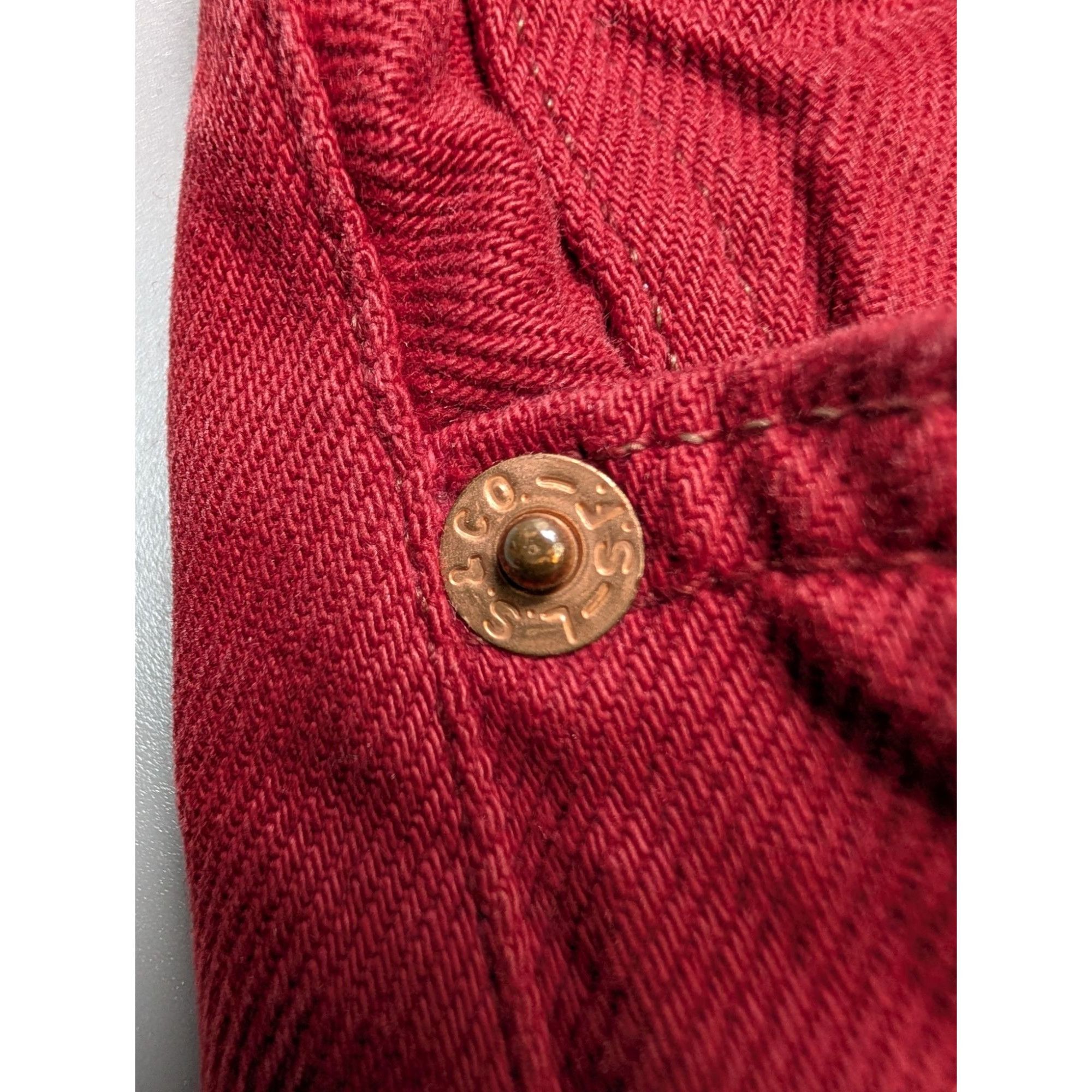 Levi's Vintage Clothing Levi's 501 Made In USA RARE Red Denim Jeans Pants (Y1077) Size US 36 / EU 52 - 4 Thumbnail