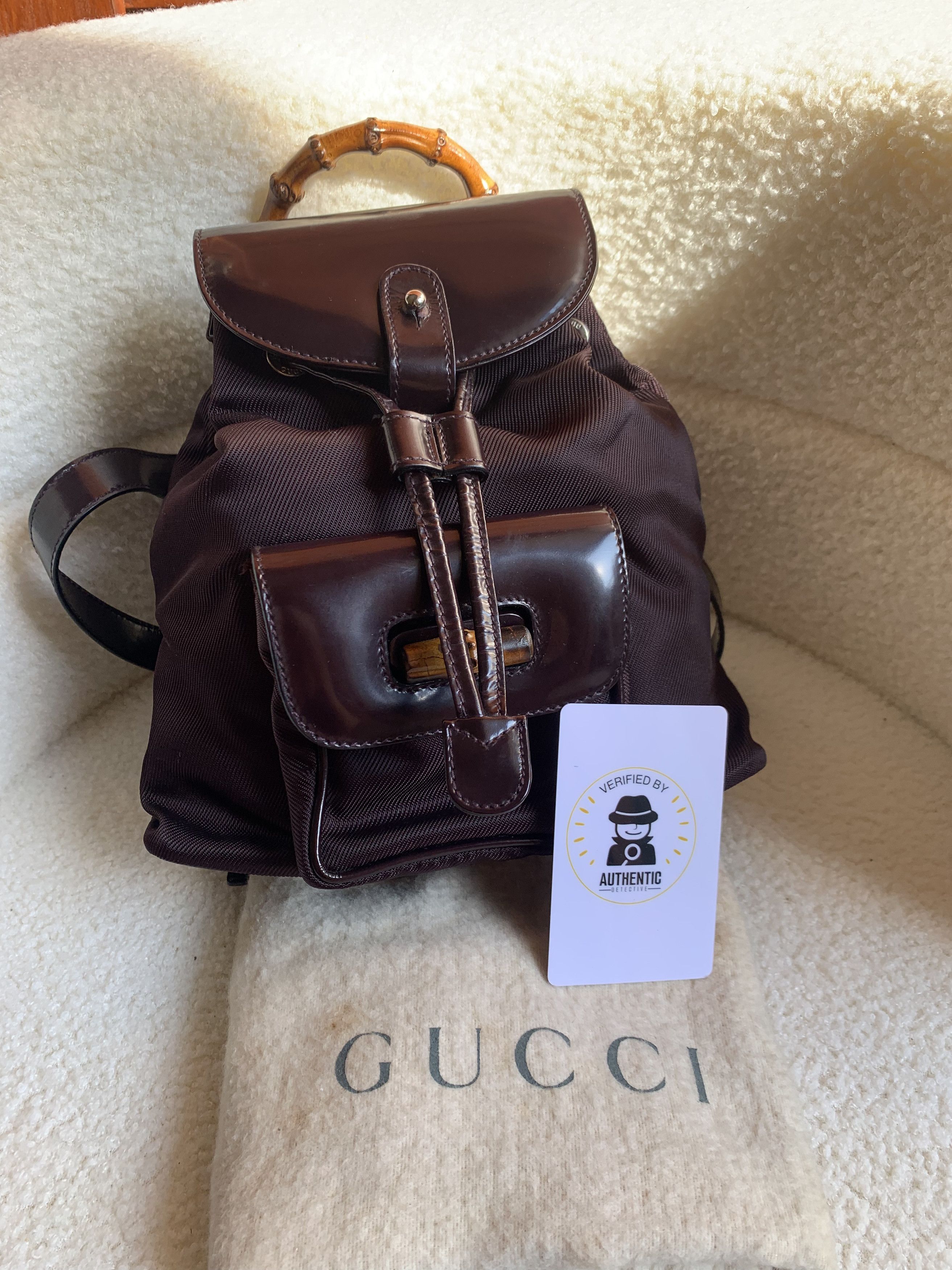 Gucci Gucci Bamboo Backpack Mini Black Canvas/Leather/Nylon Size ONE SIZE - 1 Thumbnail