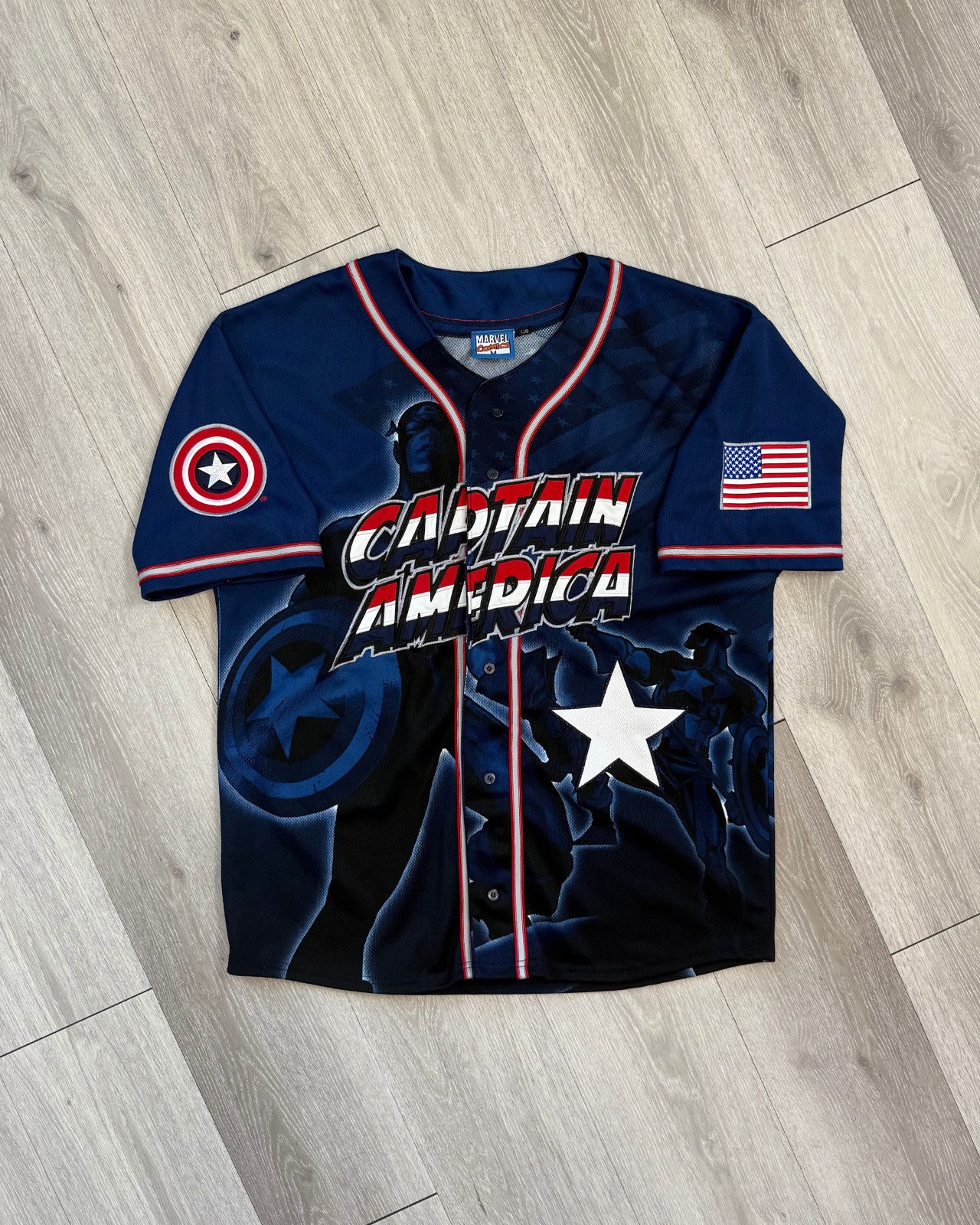 Marvel Comics Vintage 2002 Marvel Comics Captain America Baseball Jersey L Size US L / EU 52-54 / 3 - 1 Thumbnail