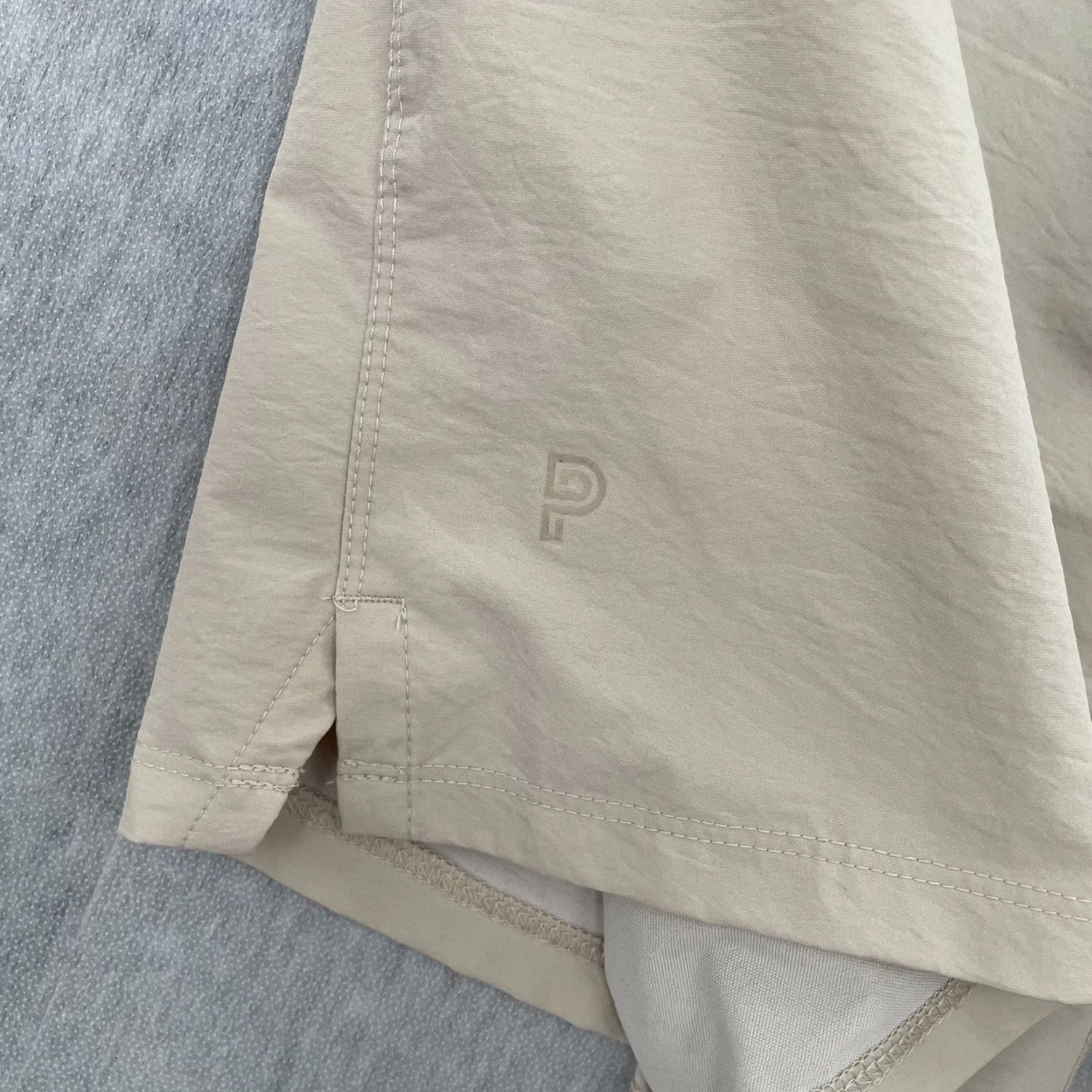 Vintage Public Rec Shorts Mens 38 Beige Elastic Waist Drawstring Pockets Performance Activewear Casual Cross Training Size US 38 / EU 54 - 3 Thumbnail