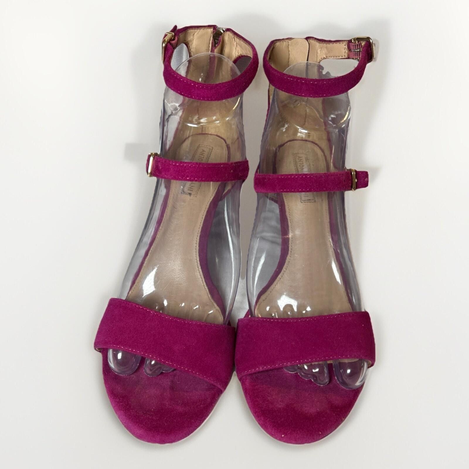 Other Antonio Melani 3" Heels Fuchsia Zipper Suede Double Strap Size US 9 / IT 39 - 2 Thumbnail