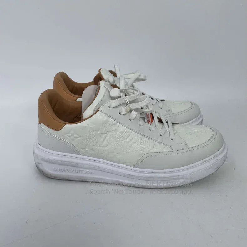 Louis Vuitton Louis Vuitton All Leather Embossed White Shoes Size US 7.5 / EU 40-41 - 4 Thumbnail