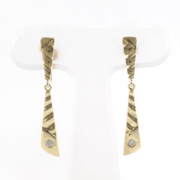 Other Other K18 Yellow Gold Diamond Earrings 0.05ct Metal Earrings in Great Condition Size ONE SIZE - 1 Thumbnail
