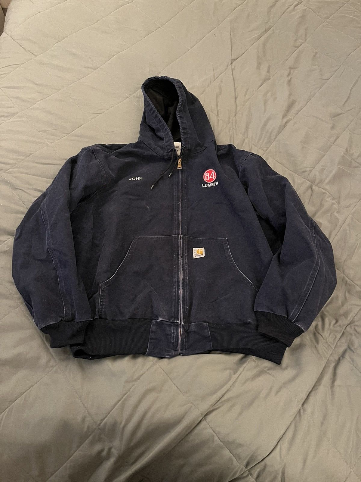 Image of Y2K Carhartt Bomber Work Jacket in Navy, Men's (Size XL)