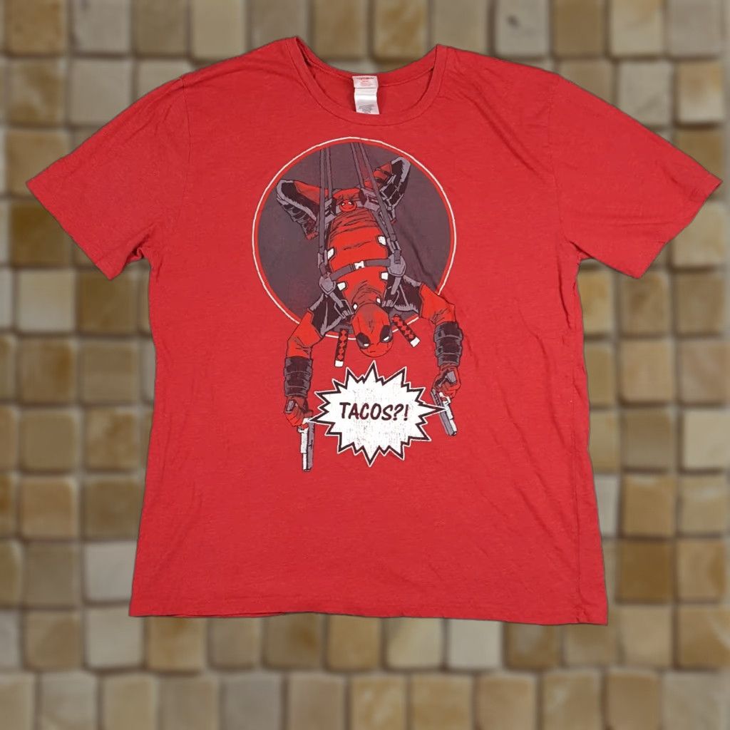 Vintage VINTAGE Marvel Deadpool Tacos T-Shirt Men's 3XL Red Retro Cartoon Comics Y2K Size US XXL / EU 58 / 5 - 1 Thumbnail