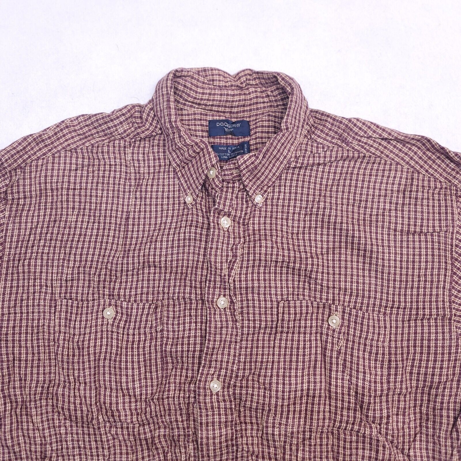 Dockers Dockers Flannel Casual Button Up Shirt Mens Size Large Brown Size US L / EU 52-54 / 3 - 1 Thumbnail