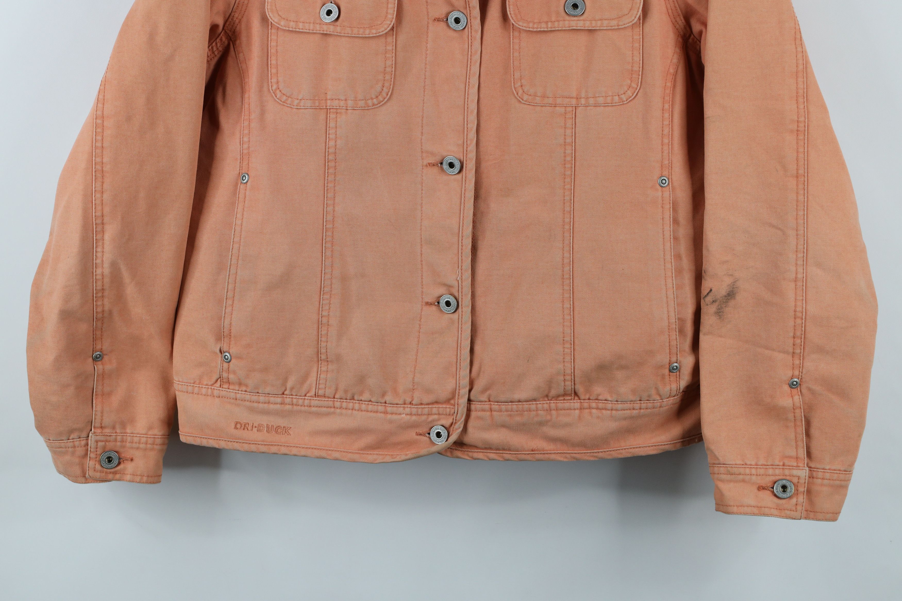Vintage Vintage Y2K Streetwear Canvas Trucker Jacket Coral Pink Size L / US 10 / IT 46 - 3 Thumbnail