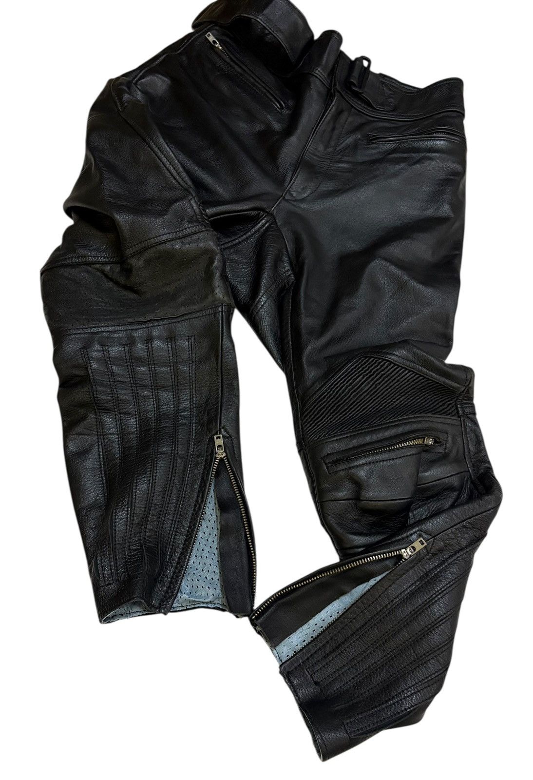 Leather × Vintage Vintage Spazzio Kevlar Riding Bikers Racing Leather Pants Size US 28 / EU 44 - 7 Thumbnail