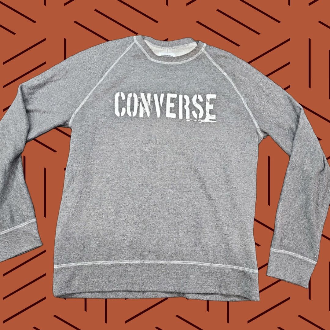Converse Converse Shirt Men XL Grey Long Sleeve Sweatshirt Logo Over Stitch Pull Over Size US XL / EU 56 / 4 - 1 Thumbnail