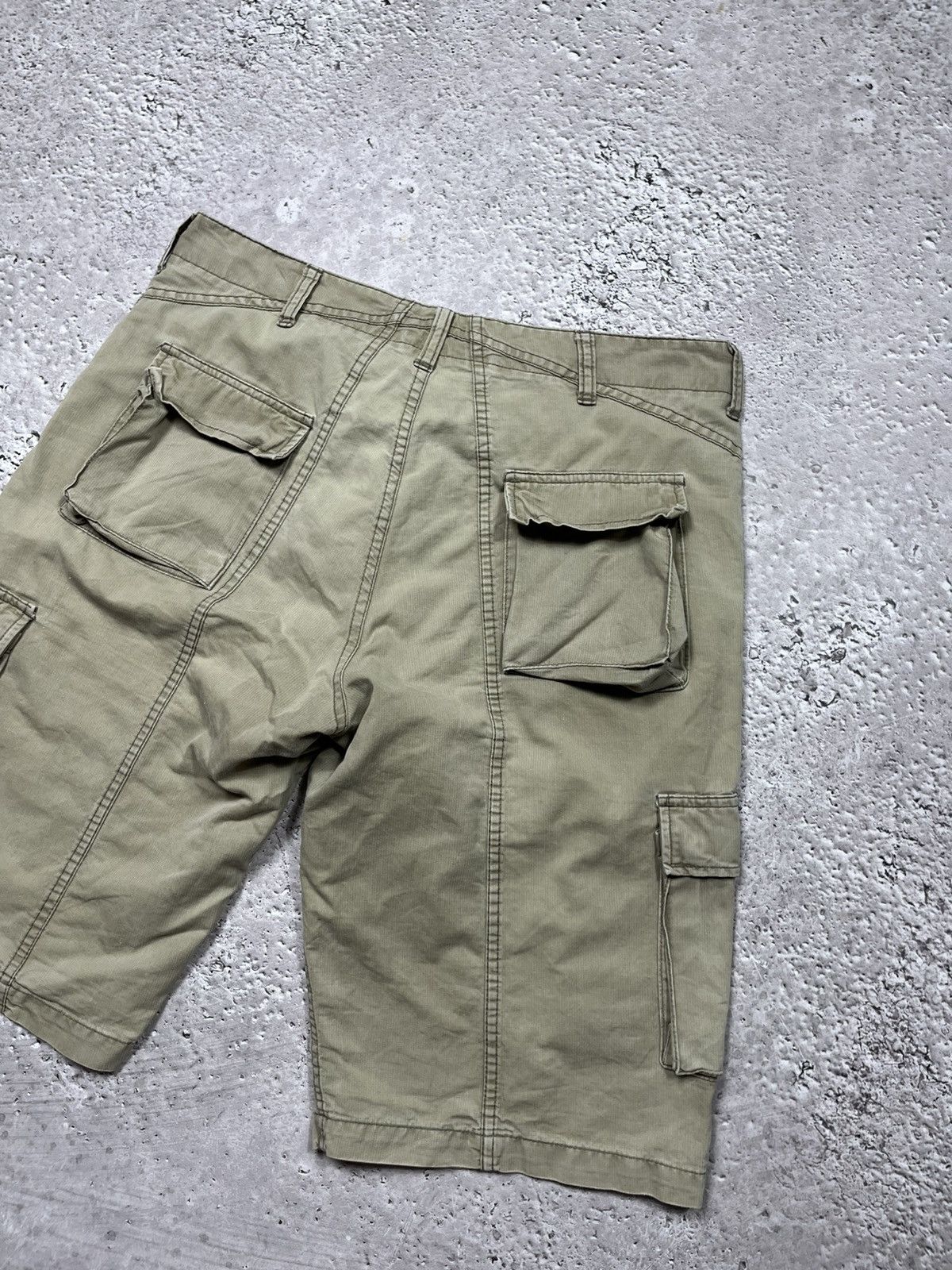 Stussy × Vintage Vintage Stussy Cargo Shorts 32 Olive Green Utility Skater Size US 32 / EU 48 - 13 Thumbnail