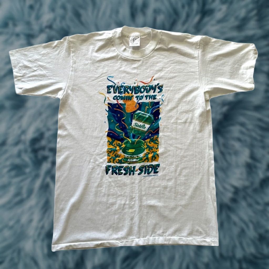 Vintage VINTAGE Salem Cigarettes T Shirt Mens XL White 90s Single Stitch Made In USA Size US XL / EU 56 / 4 - 1 Thumbnail