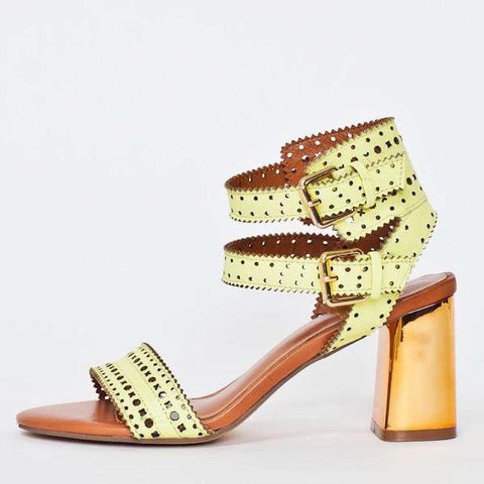 Other Dolce Vita Perforated Leather Gold Heel Sandal sz 7 Size US 7 / IT 37 - 1 Thumbnail