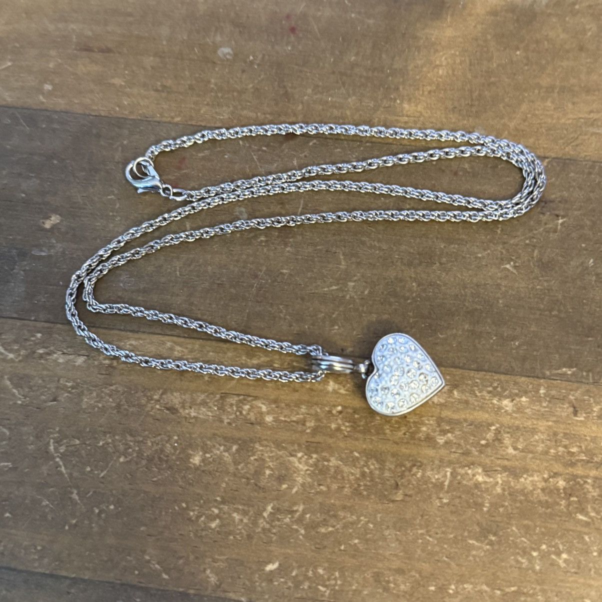 Brighton Brighton silver tone pave crystal heart pendant necklace Size ONE SIZE - 3 Thumbnail