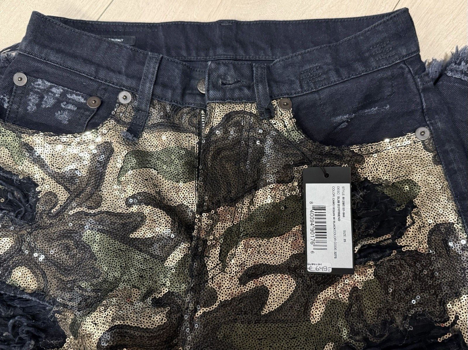 R13 R13 Universe Appean Moana Sequin Denim Camo Boyfriend Jeans Size 25" / US 0 / IT 36 - 13 Thumbnail