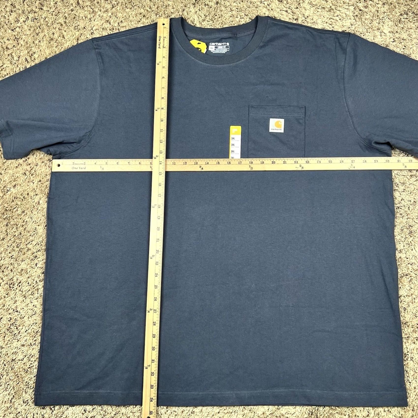 Carhartt VINTAGE Carhartt Shirt Mens 3XL Blue Gray 100% Cotton Pocket Logo Short Sleeve Crew Neck Loose Fit Size US XXL / EU 58 / 5 - 6 Thumbnail