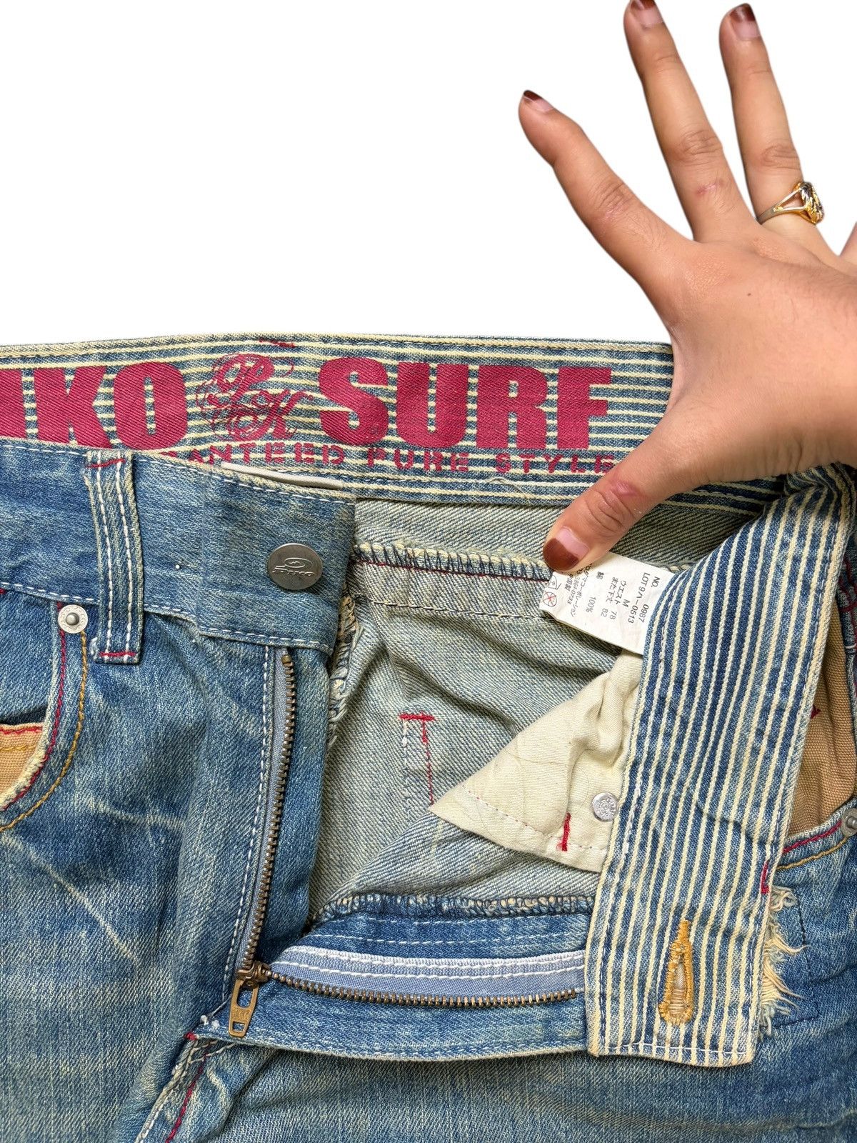 Fubu Vintage Piko Rusty Wash Printed Patch Distress Loose Jeans Size 30" / US 8 / IT 44 - 5 Thumbnail
