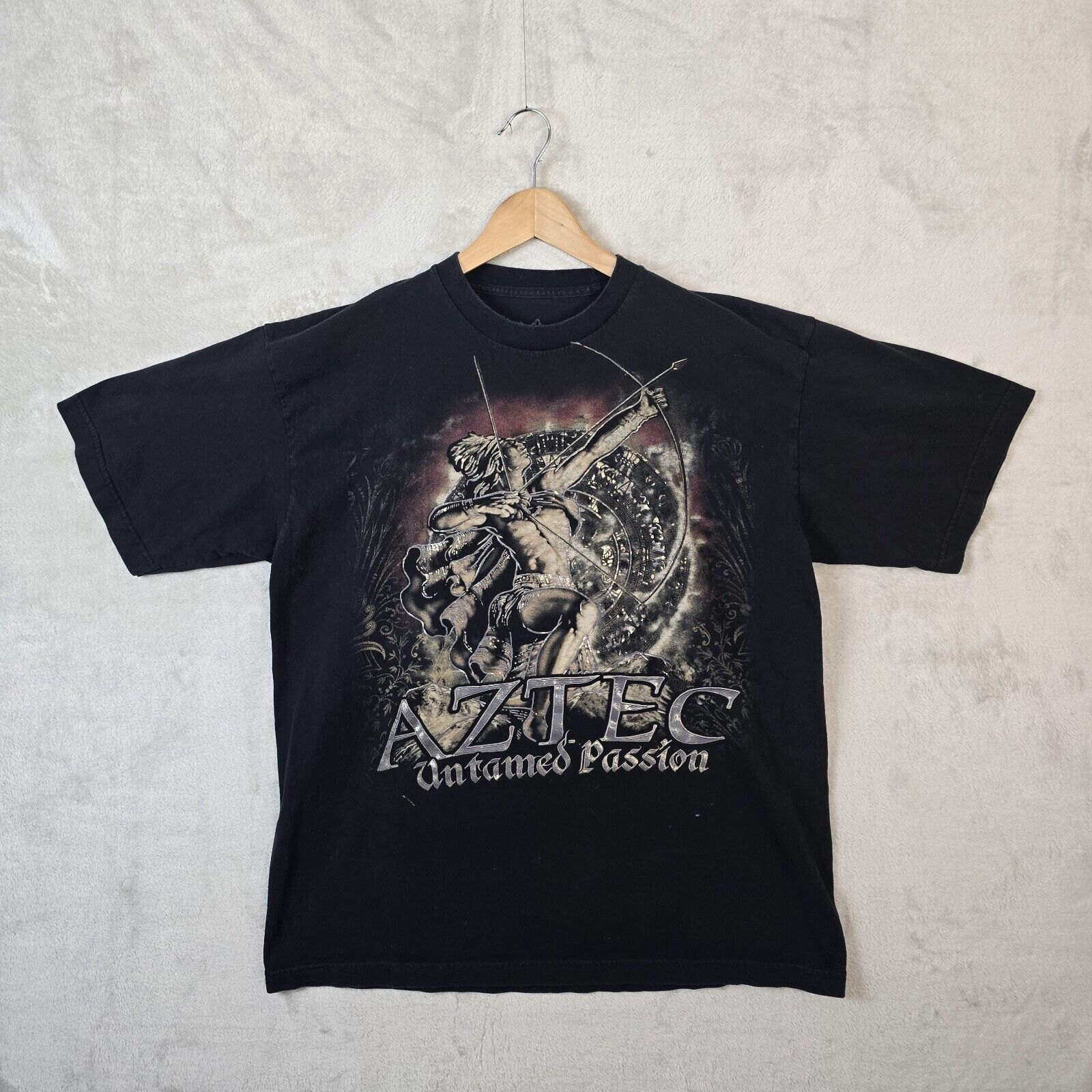 Other Aztec Untamed Passion Black Double Sided T-Shirt XL Y2K vtg Size US XL / EU 56 / 4 - 4 Thumbnail