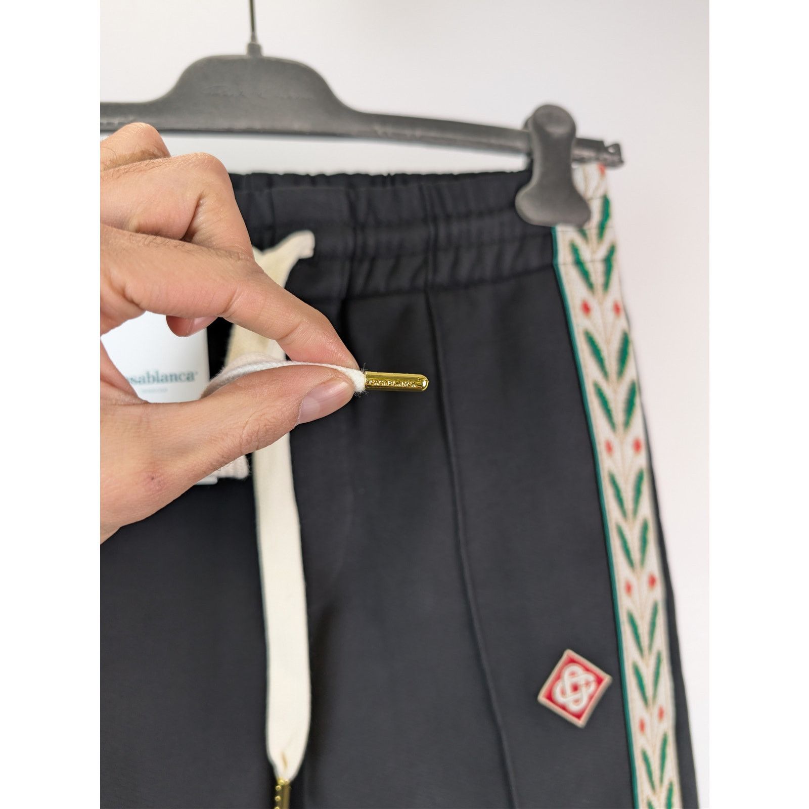 Casablanca o1rshd1 Black Loopback Laurel Tape Panelled Sweatpants Size US 30 / EU 46 - 8 Thumbnail