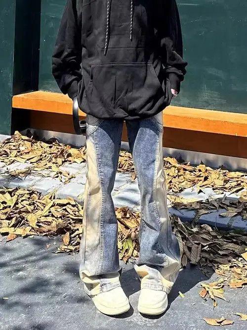 Japanese Brand × Jean Street Hip Hop Spliced Trash Micro Flare Jeans Size US 32 / EU 48 - 4 Thumbnail