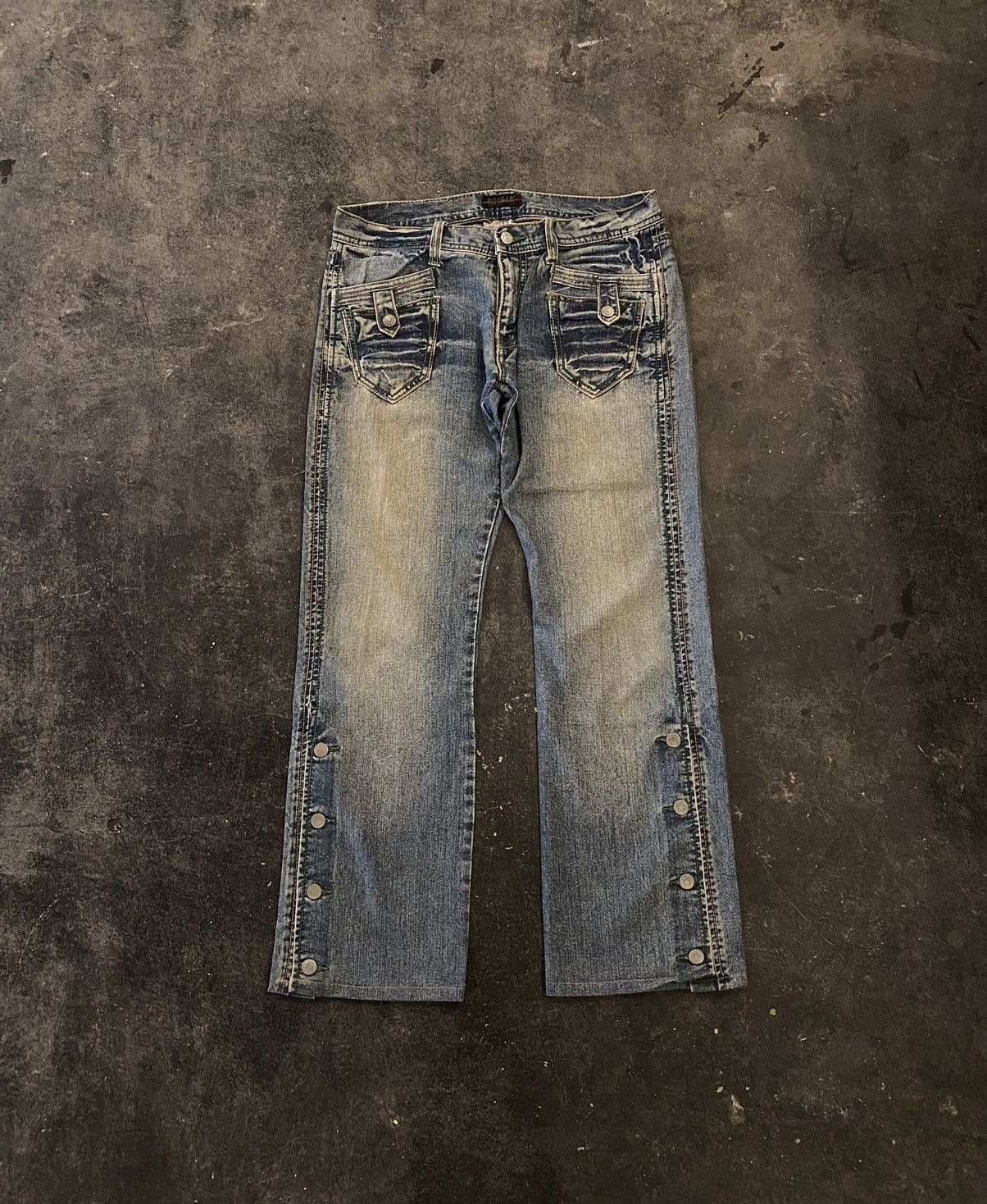 Beauty Beast Y2k Morgan Homme Button Flare Style Jeans Size US 34 / EU 50 - 1 Thumbnail