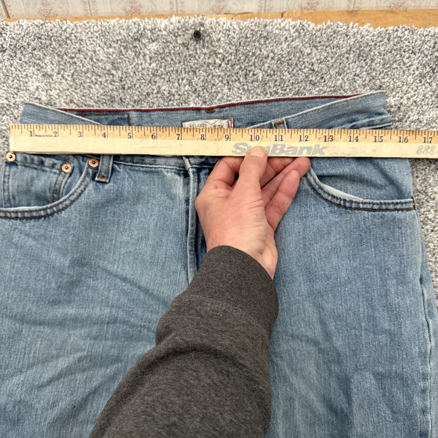 Levi's VINTAGE Levis 550 Jeans Women 14L Relaxed Tapered Grunge Streetwear Mid Wash Casual 100% Cotton Jeans Womens Mens Size 36" / US 14 / IT 50 - 3 Thumbnail