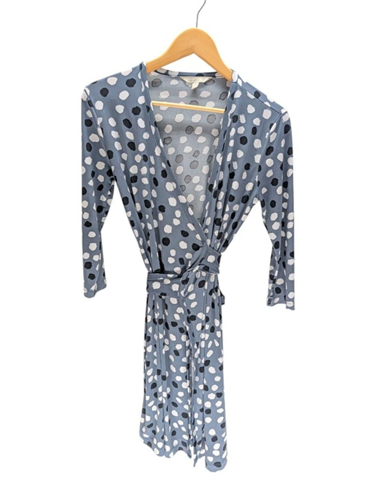 Banana Republic Banana Republic XS Blue Polka Dot Wrap Dress Tie Waist Wrap Size XS / US 0-2 / IT 36-38 - 1 Thumbnail