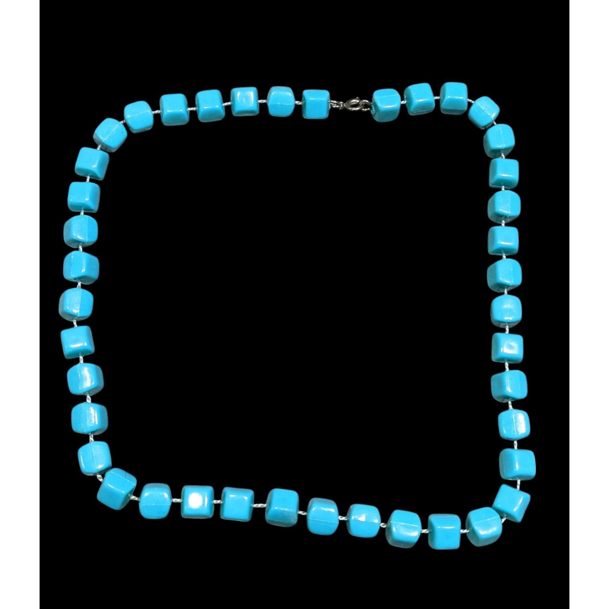 Other Blue Cube Plastic Beaded Casual Necklace Size ONE SIZE - 1 Thumbnail