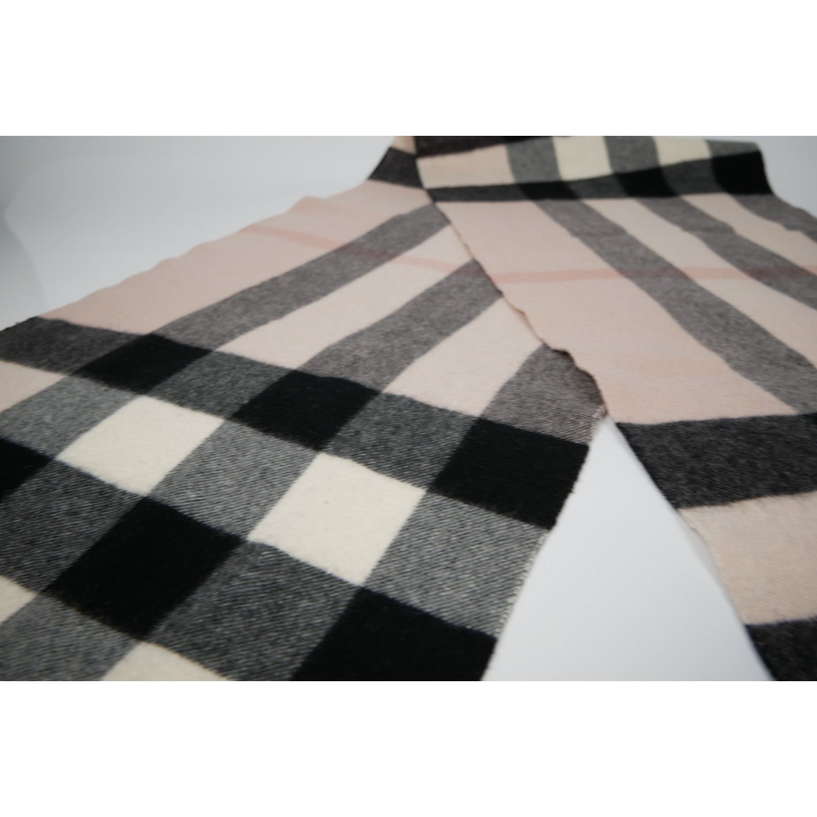 Burberry Cashmere Check Fringe Scarf