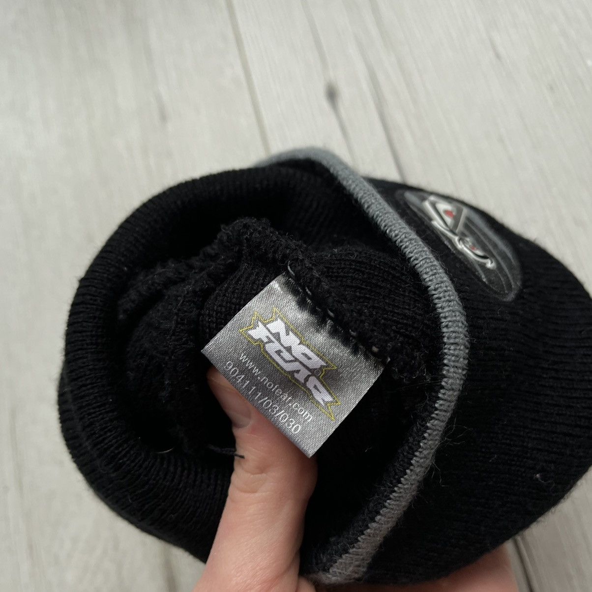 No Fear × Vintage No Fear Logo Beanie Black Acrylic Hat Y2K Size ONE SIZE - 4 Thumbnail
