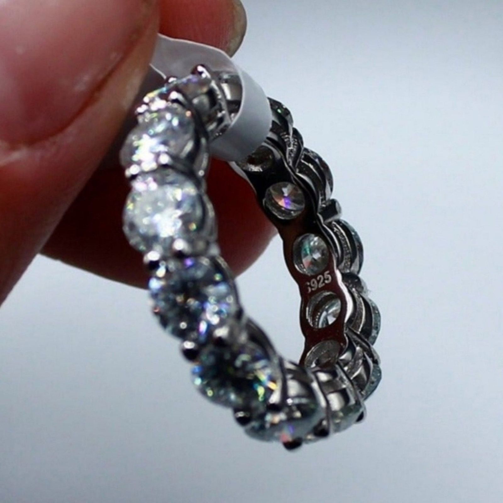 Other Round Moissanite Ring Full Eternity Band Tennis 9 NWT Size ONE SIZE - 7 Thumbnail